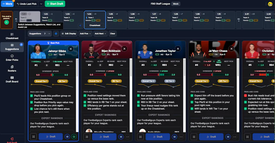 Draft Dominator Custom Cheatsheets